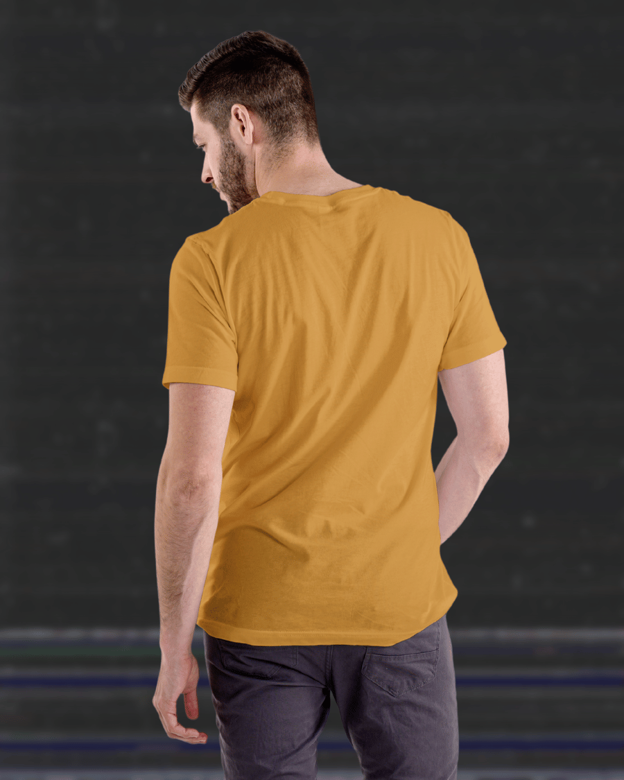 UNISEX PURE COTTON Regular Fit Classic Crew T-Shirt (Golden Yellow)